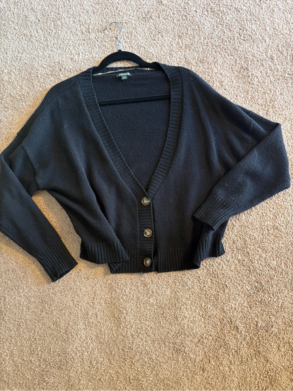 wild fable Black V-Neck Button Front Cardigan